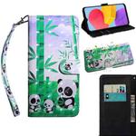 For Samsung Galaxy M13 4G 3D Painted Pattern Leather Phone Case(Bamboo Panda)