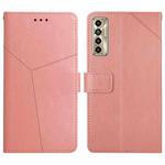 For Tecno Camon 17P HT01 Y-shaped Pattern Flip Leather Phone Case(Pink)