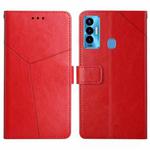 For Tecno Camon 18i HT01 Y-shaped Pattern Flip Leather Phone Case(Red)