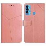 For Tecno Camon 18i HT01 Y-shaped Pattern Flip Leather Phone Case(Pink)