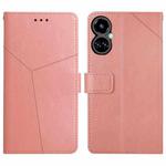 For Tecno Camon 19 4G HT01 Y-shaped Pattern Flip Leather Phone Case(Pink)