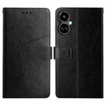 For Tecno Camon 19 Pro 4G/5G HT01 Y-shaped Pattern Flip Leather Phone Case(Black)