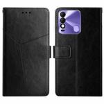 For Tecno Spark 8 HT01 Y-shaped Pattern Flip Leather Phone Case(Black)