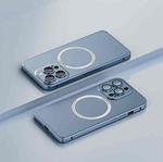 For iPhone 14 Frosted MagSafe Magnetic Phone Case with Lens Film (Sierra Blue)