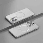 For iPhone 14 Frosted MagSafe Magnetic Phone Case with Lens Film (White)