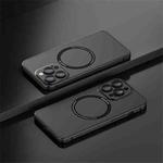 For iPhone 14 Frosted MagSafe Magnetic Phone Case with Lens Film (Black)