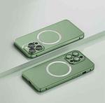 For iPhone 14 Plus Frosted MagSafe Magnetic Phone Case with Lens Film (Green)