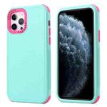 For iPhone 13 Pro 3 in 1 Four Corner Shockproof Phone Case (Gray Green+Rose Red)
