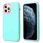For iPhone 11 Pro Max 3 in 1 Four Corner Shockproof Phone Case (Gray Green+Pink)