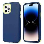 For iPhone 14 Pro Max 3 in 1 Four Corner Shockproof Phone Case (Royal Blue+Green)