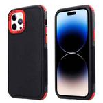 For iPhone 14 Pro Max 3 in 1 Four Corner Shockproof Phone Case (Black+Red)