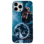 For iPhone 12 Frosted Space Astronaut Phone Case(Blue)