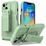 For iPhone 13 Explorer Series Back Clip Holder PC Phone Case(Cyan)