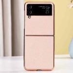 For Samsung Galaxy Z Flip4 Gilt Electroplated Nylon Phone Case(Pink)