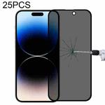 For iPhone 14 Pro 25pcs Anti-peeping Plasma Oil Coated High Aluminum Wear-resistant Tempered Glass Film