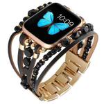 Jewelry Watch Band For Apple Watch Ultra 49mm / Series 8&7 45mm / SE 2&6&SE&5&4 44mm / 3&2&1 42mm(Black)