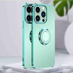 For iPhone 14 Pro Electroplated Frosted Ring Phone Case(Light Green)