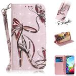 For LG K40S 3D Formula Pattern Magnetic Attraction Horizontal Flip Leather Case with Lanyard, Support Holder & Card Slot & Wallet(Butterfly High Heels)