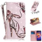 For Motorola Moto E6 Play 3D Formula Pattern Magnetic Attraction Horizontal Flip Leather Case with Lanyard, Support Holder & Card Slot & Wallet(Butterfly High Heels)