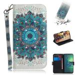 For Motorola Moto G8 Plus 3D Formula Pattern Magnetic Attraction Horizontal Flip Leather Case with Lanyard, Support Holder & Card Slot & Wallet(Peacock Wreath)