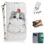 For Motorola Moto G8 Plus 3D Formula Pattern Magnetic Attraction Horizontal Flip Leather Case with Lanyard, Support Holder & Card Slot & Wallet(Cute Cat)
