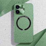 For iPhone 12 mini Leather Electroplated Magsafe Case (Green)