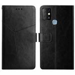 For Infinix Hot 10 HT01 Y-shaped Pattern Flip Leather Phone Case(Black)