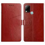 For Infinix Hot 10s/10T HT01 Y-shaped Pattern Flip Leather Phone Case(Brown)