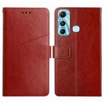 For Infinix Hot 11 HT01 Y-shaped Pattern Flip Leather Phone Case(Brown)