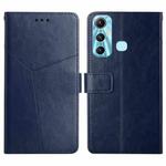 For Infinix Hot 11 HT01 Y-shaped Pattern Flip Leather Phone Case(Blue)