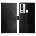 For Infinix Hot 12i HT01 Y-shaped Pattern Flip Leather Phone Case(Black)