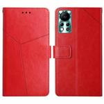 For Infinix Hot 11s NFC HT01 Y-shaped Pattern Flip Leather Phone Case(Red)