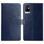 For Infinix Note 10 HT01 Y-shaped Pattern Flip Leather Phone Case(Blue)