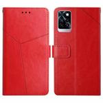 For Infinix Note 10 Pro HT01 Y-shaped Pattern Flip Leather Phone Case(Red)