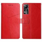 For Infinix Note 11 HT01 Y-shaped Pattern Flip Leather Phone Case(Red)