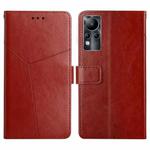 For Infinix Note 11 HT01 Y-shaped Pattern Flip Leather Phone Case(Brown)