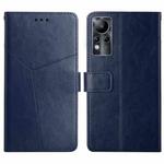 For Infinix Note 11 HT01 Y-shaped Pattern Flip Leather Phone Case(Blue)
