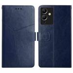 For Infinix Note 12 G96 HT01 Y-shaped Pattern Flip Leather Phone Case(Blue)