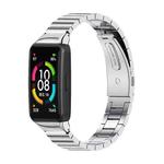 For Huawei Band 6 / Honor Band 6 / 7 Mijobs Bamboo Stainless Steel Metal Watch Band(Silver)