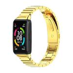 For Huawei Band 6 / Honor Band 6 / 7 Mijobs Bamboo Stainless Steel Metal Watch Band(Gold)