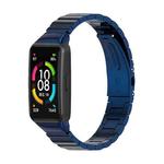 For Huawei Band 6 / Honor Band 6 Mijobs Bamboo Stainless Steel Metal Watch Band(Blue)