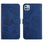 For Infinix Hot 10i/Smart 5 Pro HT03 Skin Feel Butterfly Embossed Flip Leather Phone Case(Blue)