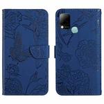 For Infinix Hot 10s/10T HT03 Skin Feel Butterfly Embossed Flip Leather Phone Case(Blue)