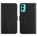 For Infinix Hot 12 HT03 Skin Feel Butterfly Embossed Flip Leather Phone Case(Black)