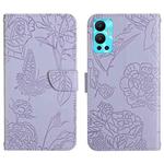 For Infinix Hot 12 HT03 Skin Feel Butterfly Embossed Flip Leather Phone Case(Purple)