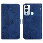 For Infinix Hot 12i HT03 Skin Feel Butterfly Embossed Flip Leather Phone Case(Blue)