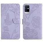 For Infinix Note 10 HT03 Skin Feel Butterfly Embossed Flip Leather Phone Case(Purple)