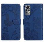 For Infinix Note 11 Pro HT03 Skin Feel Butterfly Embossed Flip Leather Phone Case(Blue)