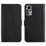 For Infinix Note 11 Pro HT03 Skin Feel Butterfly Embossed Flip Leather Phone Case(Black)