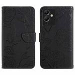 For Infinix Note 12 G96 HT03 Skin Feel Butterfly Embossed Flip Leather Phone Case(Black)